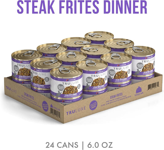Weruva Truluxe Cat Food, Steak Frites Dinner With Beef & Pumpkin In Gravy, 6Oz Can (Pack Of 24)