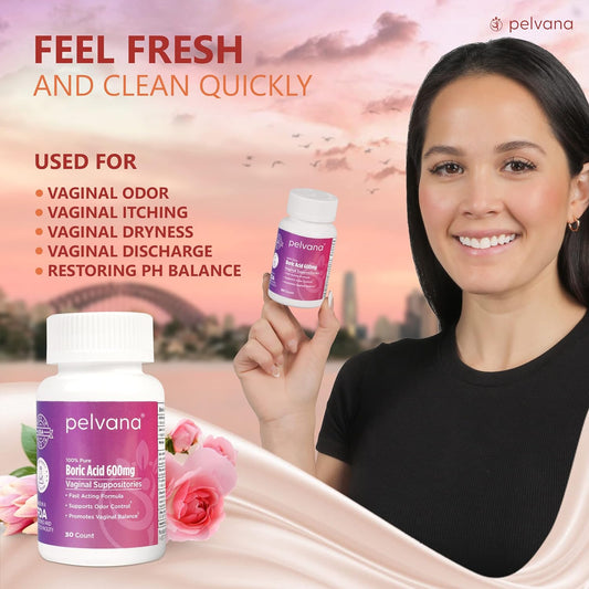 Boric Acid Suppositories For Women 30 + 15 Applicators + 50 Ph Test Strips = 95 Piece Kit For Vaginal Ph Balance, Odor, Itching, Dryness & Discharge