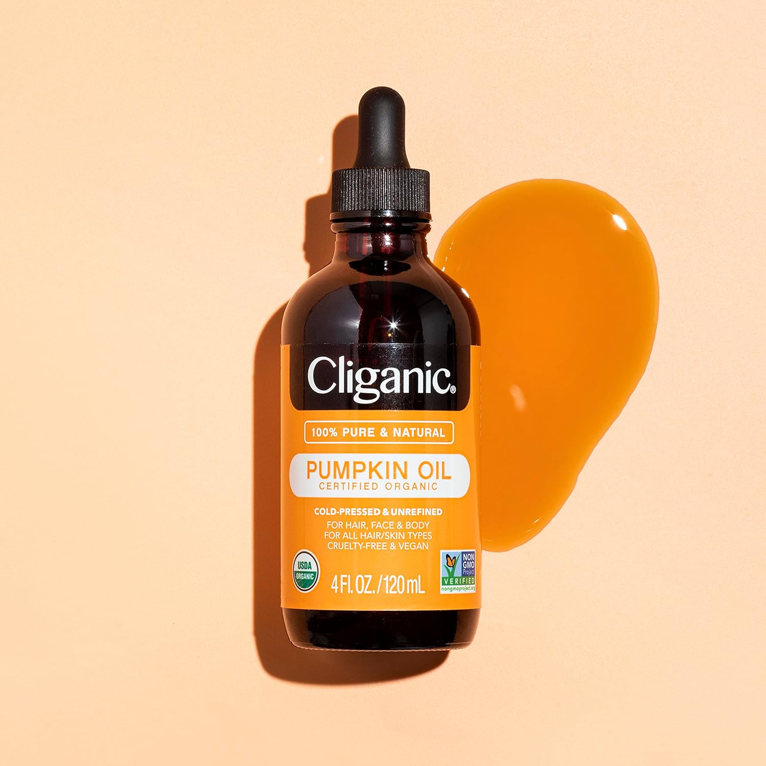 Cliganic Organic Pumpkin Seed Oil, 100% Pure - For Face & Hair | Natural Cold Pressed Unrefined : Beauty & Personal Care