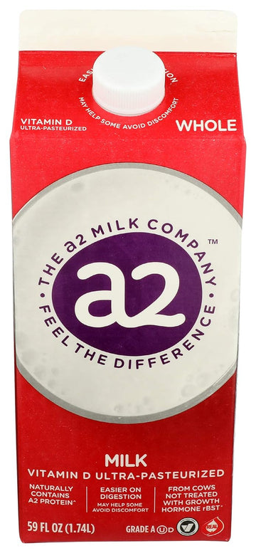 A2, Milk, Vitamin D Ultra-Pasteurized, 59 Fl Oz
