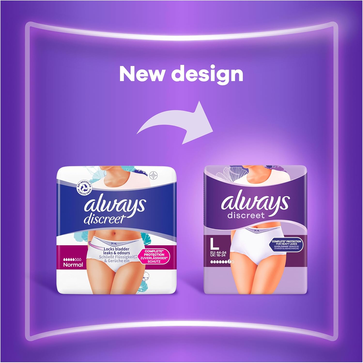 Always Discreet Incontinence Pants Women Large, UK Size 16-22, White, Absorbency 5, 40 Disposable Underwear , Knickers (10 x 4 Packs), Heavy Bladder Leak Protection , Maternity Postpartum Pants : Amazon.co.uk