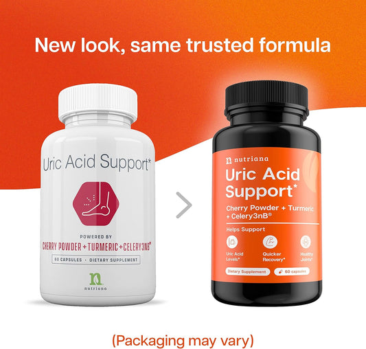 Advanced Uric Acid Control - 60 Veggie Capsules With 625Mg Tart Cherry & 300Mg Turmeric - Joint Comfort & Kidney Health Formula With Celery Seed Extract