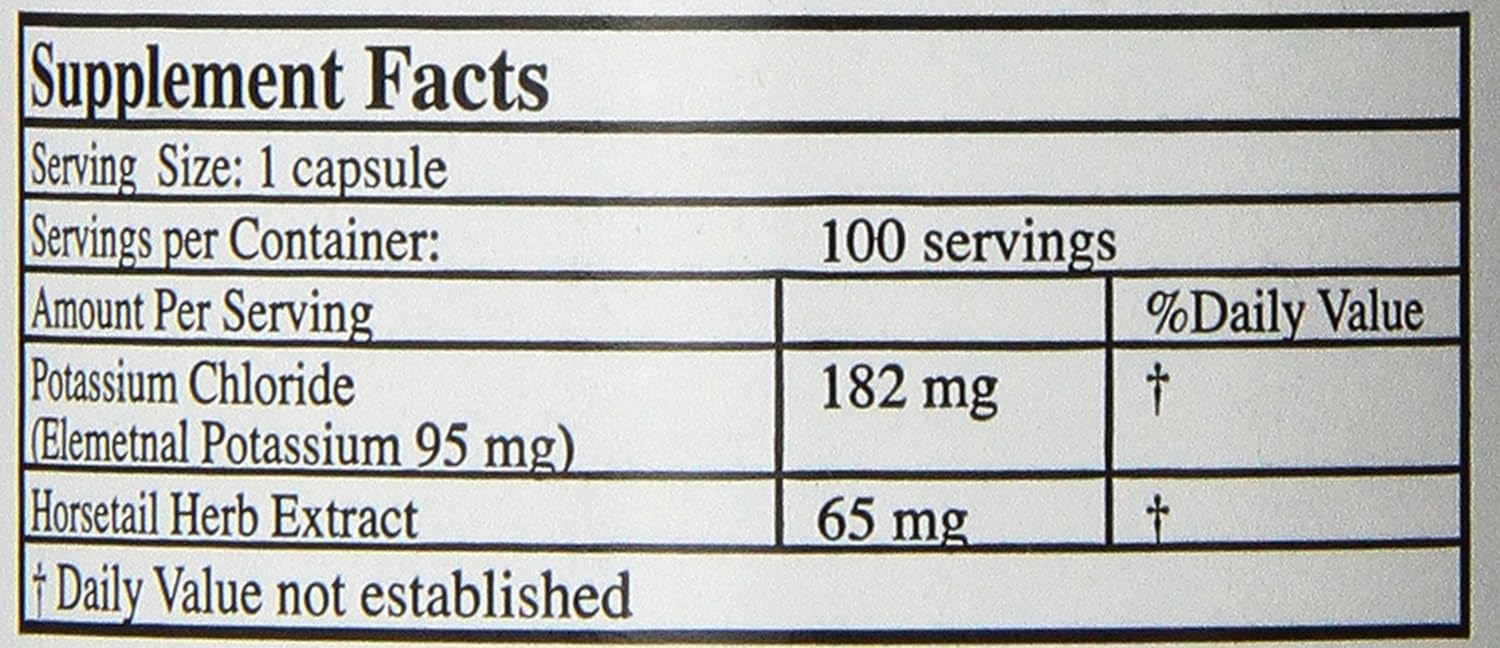 Alta Health Potassium Chloride and Silica Capsules, 100 Count