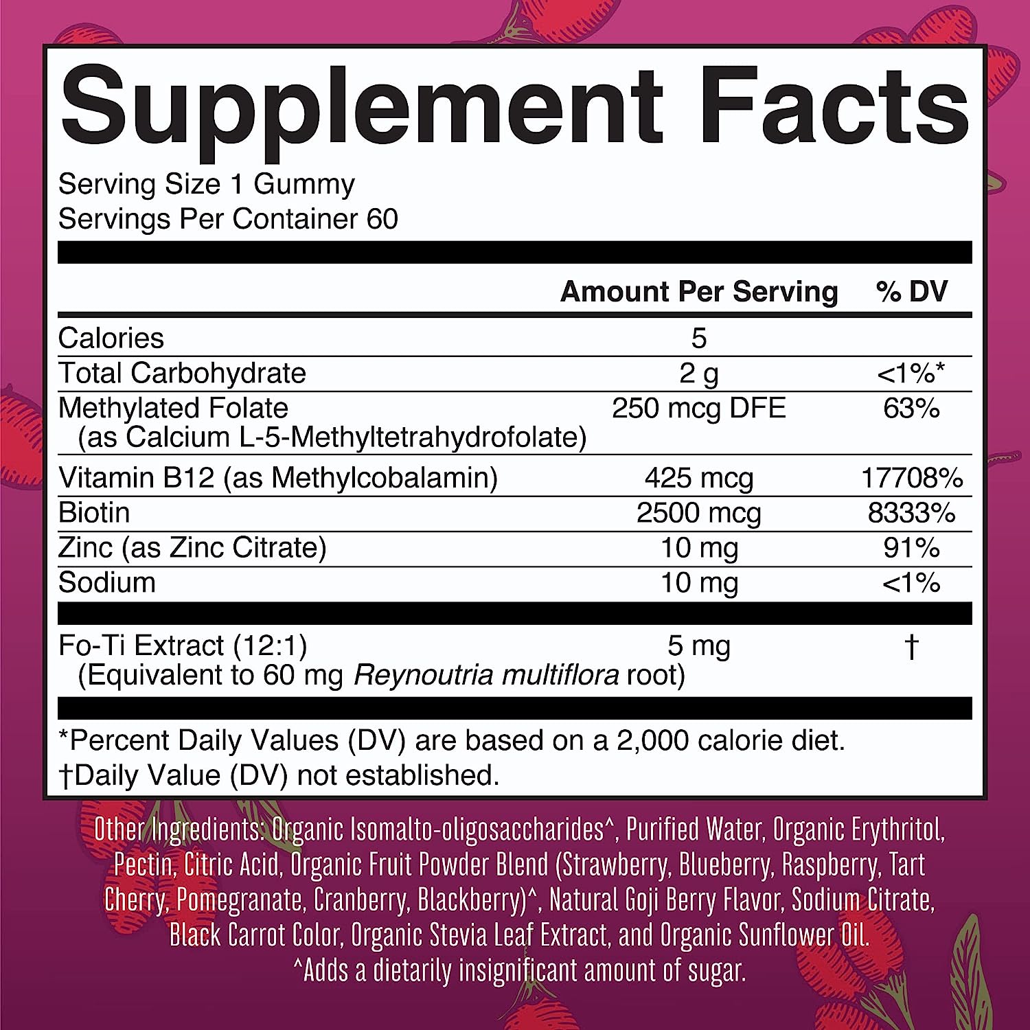 MaryRuth Organics Biotin | Sugar Free | 2 Month Supply | Biotin Gummies | Biotin Vitamins for Hair Skin & Nails | Biotin Gummies for Hair Growth | Vegan | Non-GMO | Gluten Free | 60 Count : Health & Household