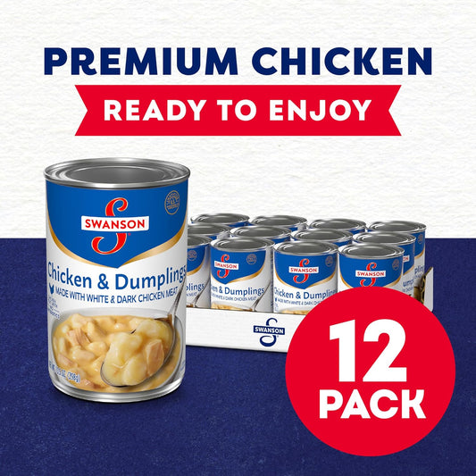 Swanson Canned Chicken And Dumplings With White And Dark Chicken Meat, 10.5 Oz Can (Case Of 12)