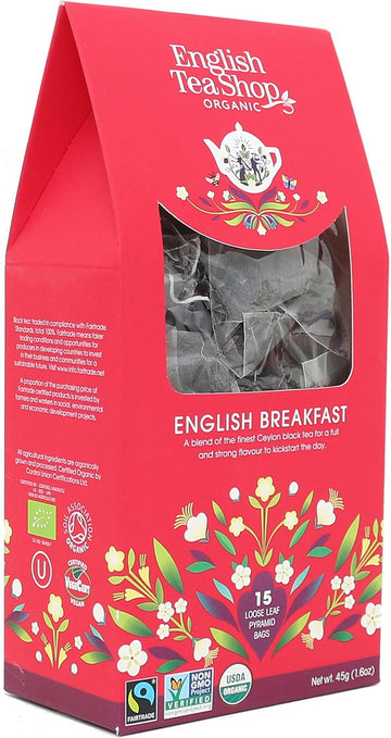 English Tea Shop Organic English Breakfast Tea (15 Pyramids), 44.9999999999999 G
