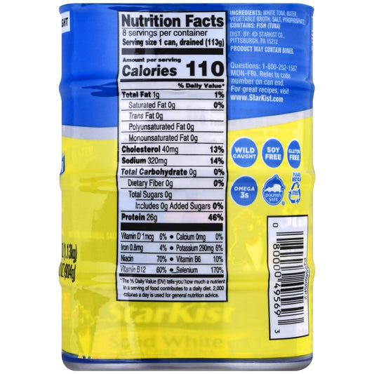 Starkist Solid White Albacore Tuna In Water, 5 Oz. Can, Pack Of 8