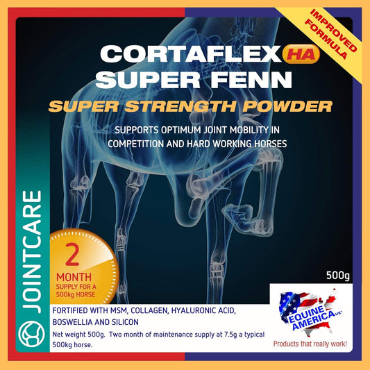 Equine America Cortaflex Ha Super Fenn Super Strength Powder | Premium Ready To Use Horse & Pony Supplement | Supports Optimum Joint Mobility & Recovery | 500G