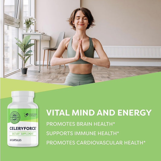 Vimergy Celeryforce ยฎ, 60 Servings โ Nerve, Muscle & Cell Support - Powerful Blend Of Magnesium, Inositol, L-Glutamine, L-Taurine & Choline โ Non-Gmo, Gluten Free, Kosher, No Soy, Vegan, Paleo