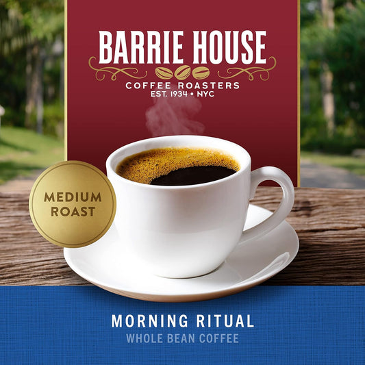 Barrie House Morning Ritual Breakfast Blend Whole Bean Coffee, 2 Lb Bag | Fair Trade Organic Certified | Medium Roast | Light Body And Clean Finish | 100% Arabica Coffee Beans