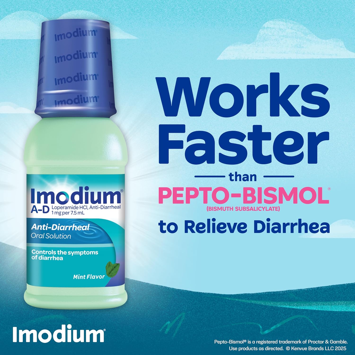 Imodium A-D Liquid Anti-Diarrheal Medicine With Loperamide Hydrochloride To Help Control Symptoms Of Diarrhea Due To Acute, Active & Traveler'S Diarrhea, Mint Flavor, 8 Fl. Oz