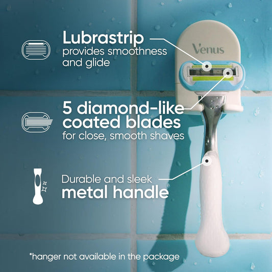 Gillette Venus Platinum Extra Smooth Razors For Women, 1 Venus Razor, 4 Razor Blade Refills, Metal Handle With Anti-Slip Grip