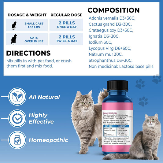 Bestlife4Pets Cat Hyperthyroid + Weight Gain Support - Feline Thyroid Supplement For Metabolic Support - All-In-One Thyroid Supplement For Weight Management - Easy To Use Natural Pills