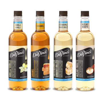 Davinci Gourmet Sugar Free Syrup, Traditional Variety Pack - Caramel, Hazelnut, Toasted Marshmallow, Vanilla 25.4 Fl Oz (Pack Of 4)