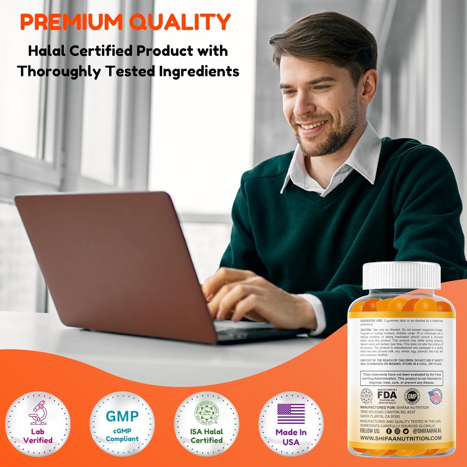 Buy Shifaa Nutrition Vegan Omega 3 Gummies For Adults | No Fish Oil Burps | 60 Gummies | Plant Based W/Chia Oil, Algae | Omega 3 6 9 W/Dha, Vitamin C | For Brain, Cardiovascular & Immune Support Halal On  Free Shipping On Qualified Orders