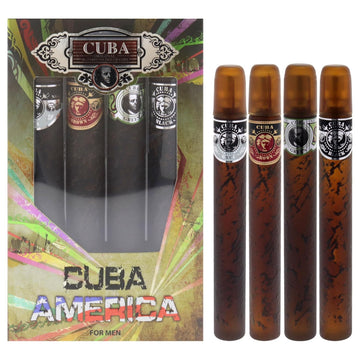 Cuba America 4-Piece Set, 4X35 Ml (Black, Brown, Green, Grey)