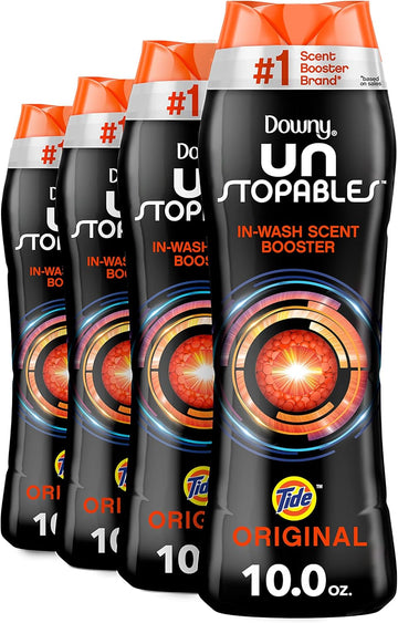 Downy Unstopables Laundry Scent Booster Beads For Washer, Tide Original Scent, 10 Oz (Pack Of 4)