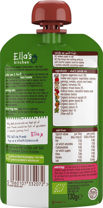 Ella'S Kitchen Organic Really Yummy Rice Pudding With Mangoes And Apples Stage 2 From 7 Months, 80 G (Pack Of 6)