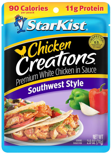 Starkist Chicken Creations, Southwest Style, 2.6 Oz Pouch, Pack Of 12