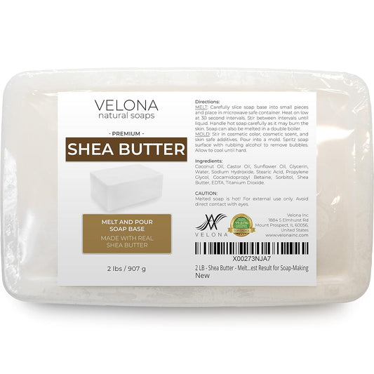 Velona 2 Lb - Shea Butter - Melt And Pour Soap Base Sls/Sles Free | Natural Bars For The Best Result For Soap-Making