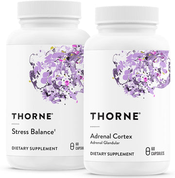 Thorne Adrenal Support Bundle - Stress Balance & Adrenal Cortex Combo - Stress Balance And Adrenal Cortex - 30 To 60 Servings