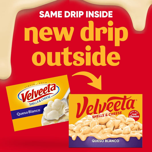 Velveeta Shells & Cheese Queso Blanco Shell Pasta & Cheese Sauce, Holiday Recipes (12 Oz Box)