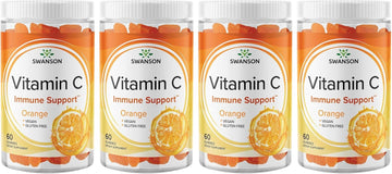 Swanson Vitamin C Gummies - Orange 125 Mg 60 Gummies 4 Pack