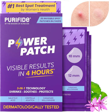 Purifide By Acnecide Power Pimple Patches, 36 Invisible Spot Patches With Salicylic Acid, Spot Treatment For All Skin Types