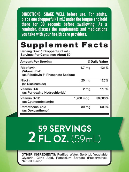 Nature'S Truth Sublingual B Complex | With B12 | 2 Fluid Ounces | Berry Flavor | Vegetarian, Non-Gmo & Gluten Free Supplement