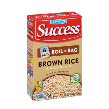 Success Boil-In-Bag Rice, Brown Rice, Quick And Easy Rice Meals, 14-Ounce Box
