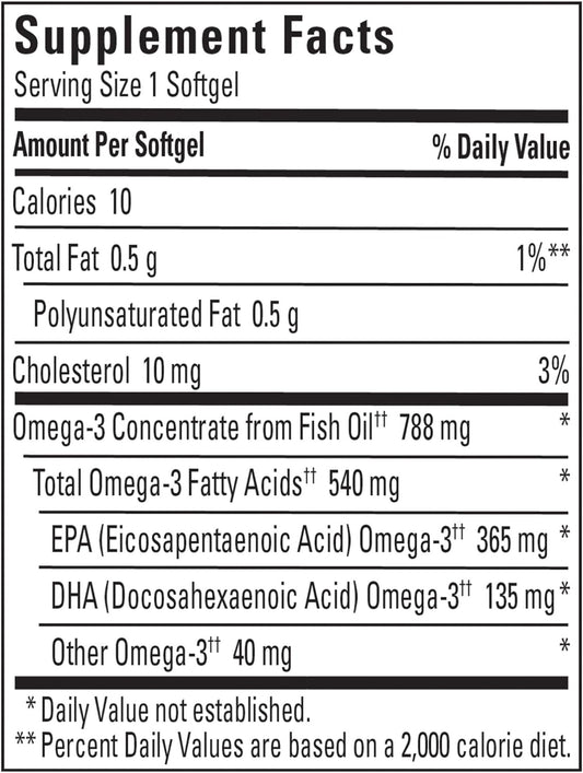 Nature Made Fish Oil Burp-Less Mini 540 mg, 60 Softgels, Fish Oil Omeg