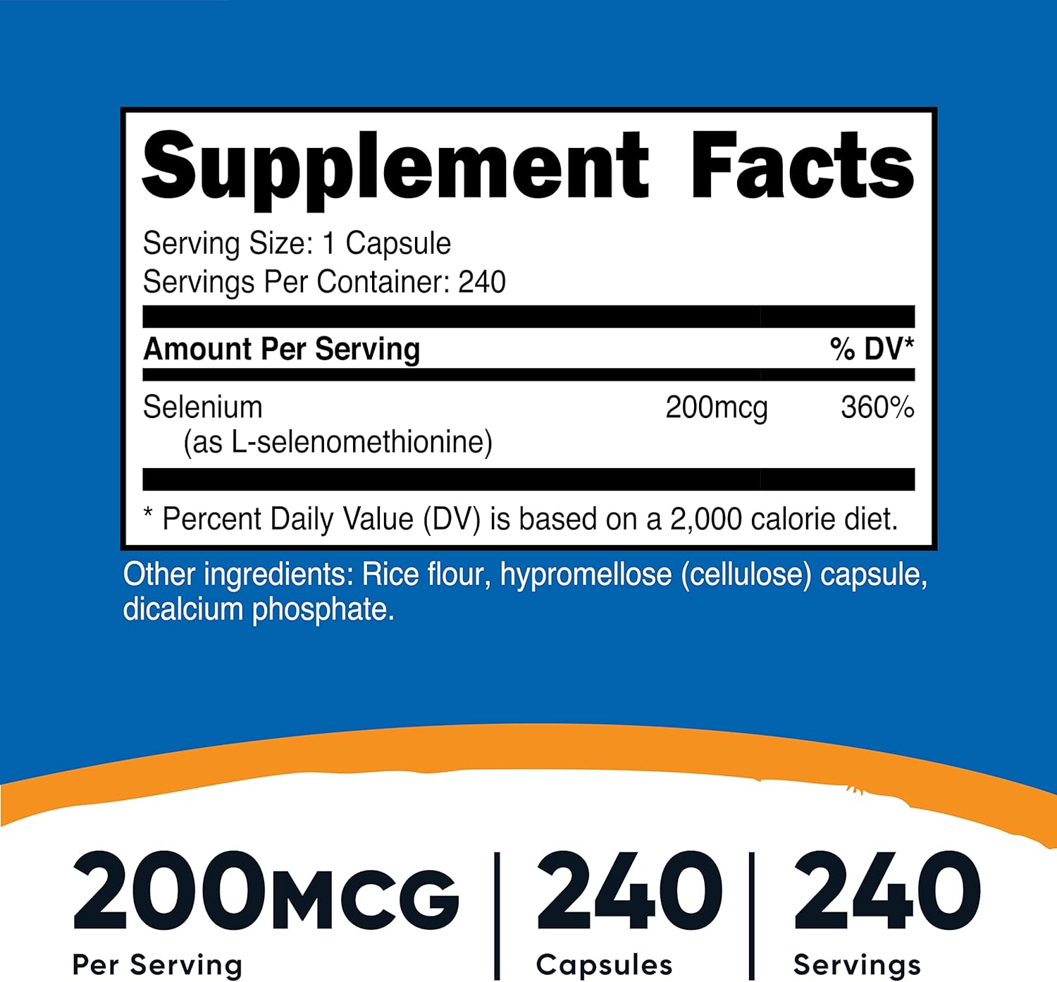 Nutricost Selenium 200mcg, 240 Vegetarian Capsules, Non-GMO, Gluten Free L-Selenomethionine