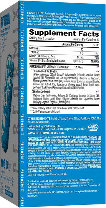 Performix - Sst Original - Pre-Workout, 250 Mg Caffeine, 120 Capsules - Energy Supplements, No Crash, Fitness Goals, Nootropic - Timed-Release For All Day Focus, Mood & Energy Boost - Men & Women