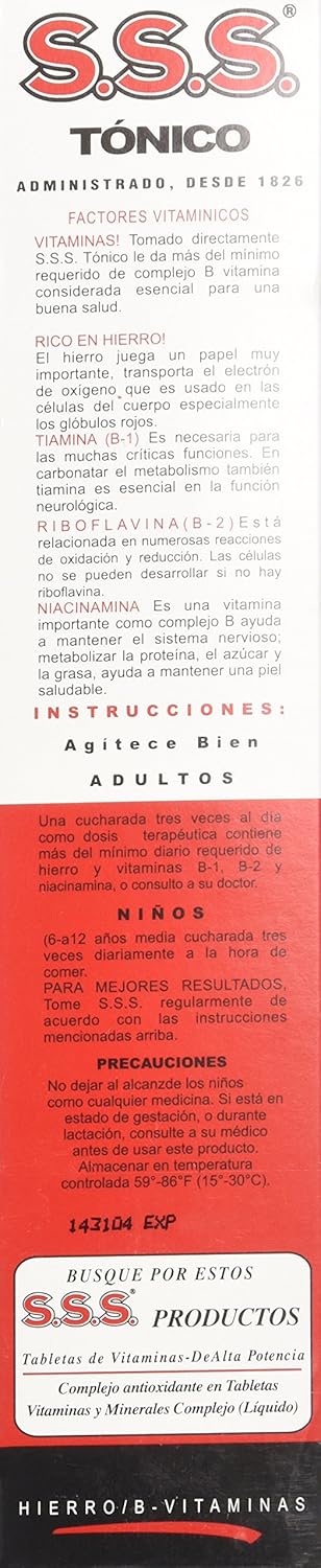 Sss Tonic Liquid 20 Oz : Health & Household