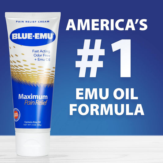 Blue Emu Arthritis Maximum Pain Relief Topical Cream For Muscles, Joints And Strains W/Emu Oil, 3Oz, 1 Pack