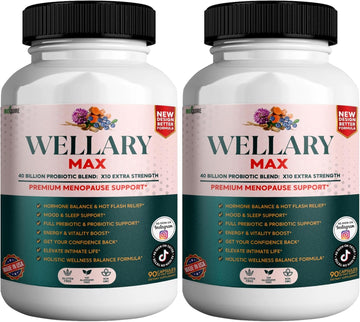 Wellary Max Menopause Support Supplement, 40 Billion Cfu Probiotic Blend, 90 Capsules (3)