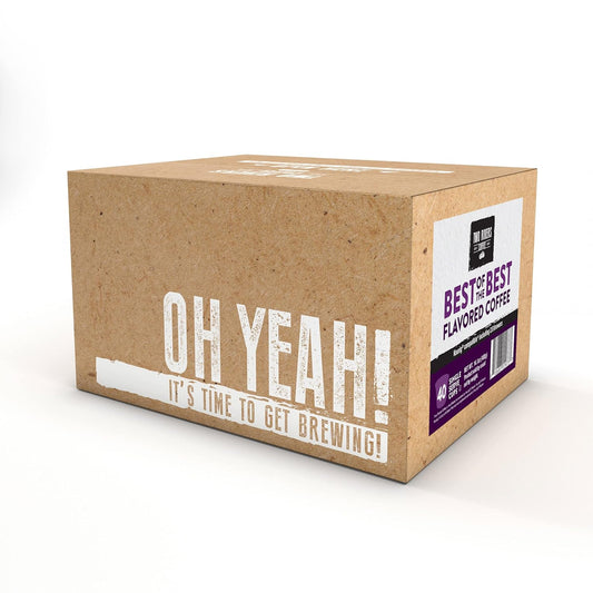 Two Rivers Coffee Flavored Pods, Variety Sampler Pack For Keurig K Cup Brewers, 40 Count - Flavored Coffee Lovers, Great Gift - 5 Cups Of Each Flavor