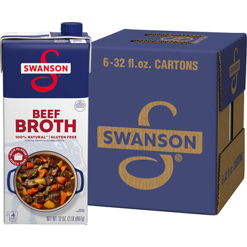 Swanson 100% Natural, Gluten-Free Beef Broth, 32 0Zcarton (Pack Of 6)
