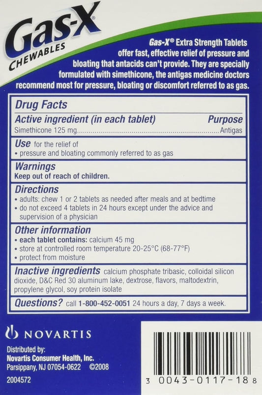 Gas-X Extra Strength Cherry Creme Chewable Tablets, 54 Count