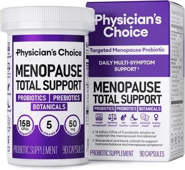 Physician'S Choice Menopause Probiotic Supplement For Women - Supports Hormone Balance, Hot Flashes, Night Sweats, Weight Management, Bloating & Gut Health - With Black Cohosh, Resveratrol+ - 90Ct