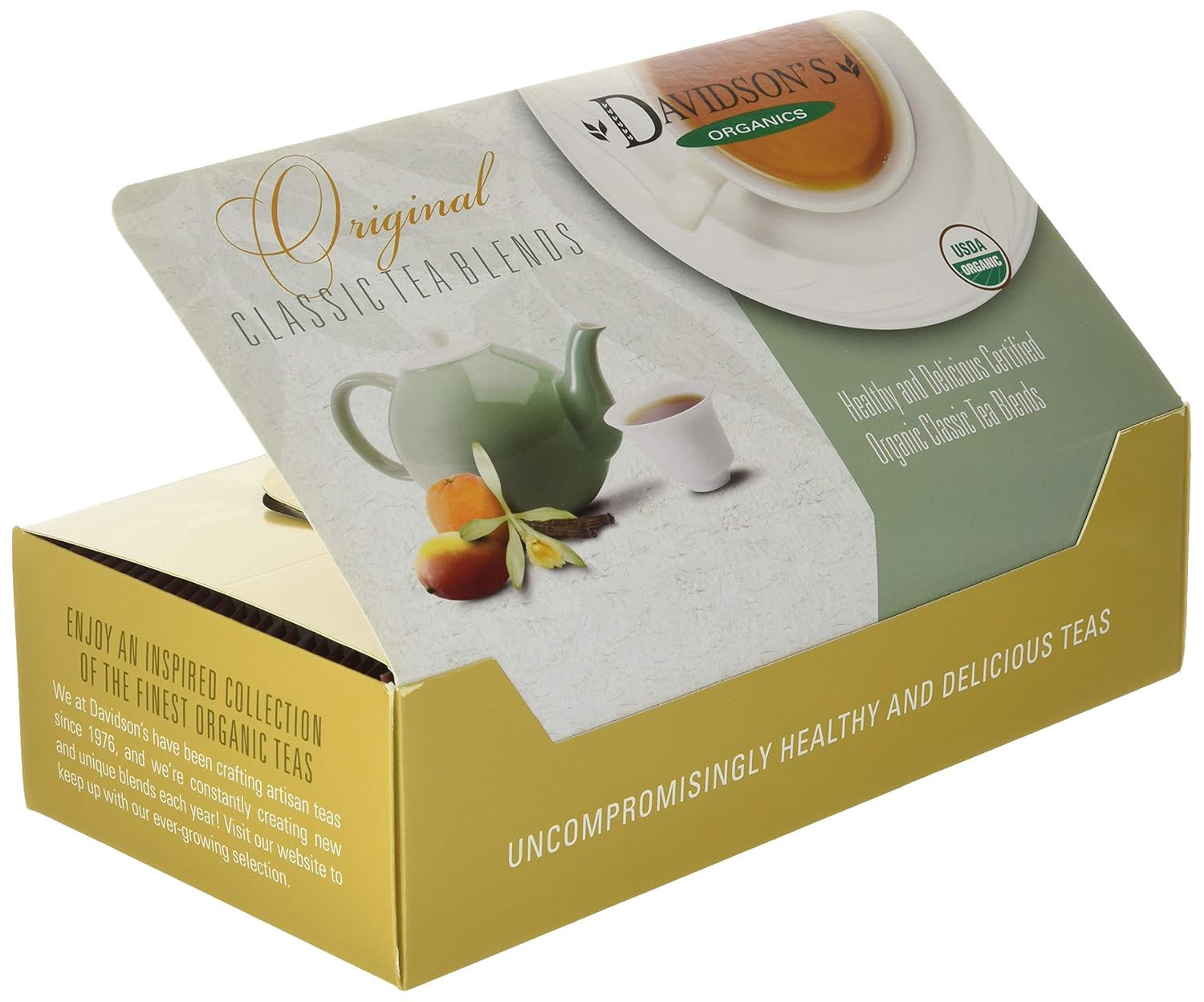 Davidson's Organics, Assorted Decaf & Herbal Tea Blends, 100-count Individually Wrapped Tea Bags : Decaf Tea Sampler : Grocery & Gourmet Food