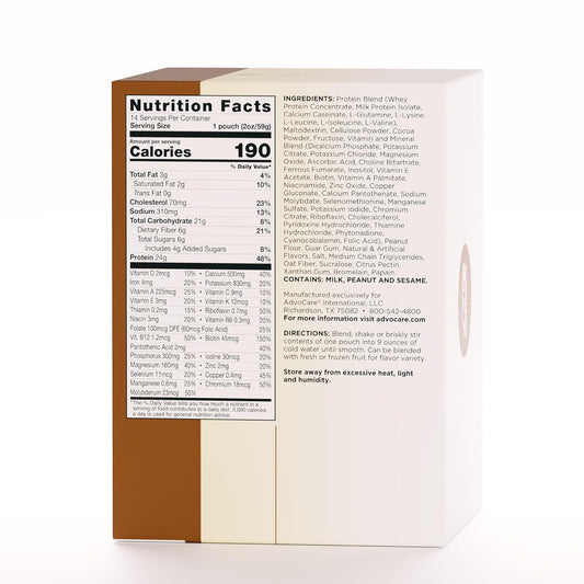 Advocare Meal Replacement Shake - Convenient, Delicious Shake Mix With Vitamins, Fiber & Protein - Contains Whey Protein, Oat Fiber, Biotin & More - Berry, 14 Pouches