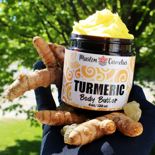 Turmeric Body Butter | Whipped Shea | Frankincense Essential Oil | Not Grainy | 100% Natural Glow || Made In Canada - Muslim Cosmetics - Turmeric Body Butter (4Oz (120Ml))