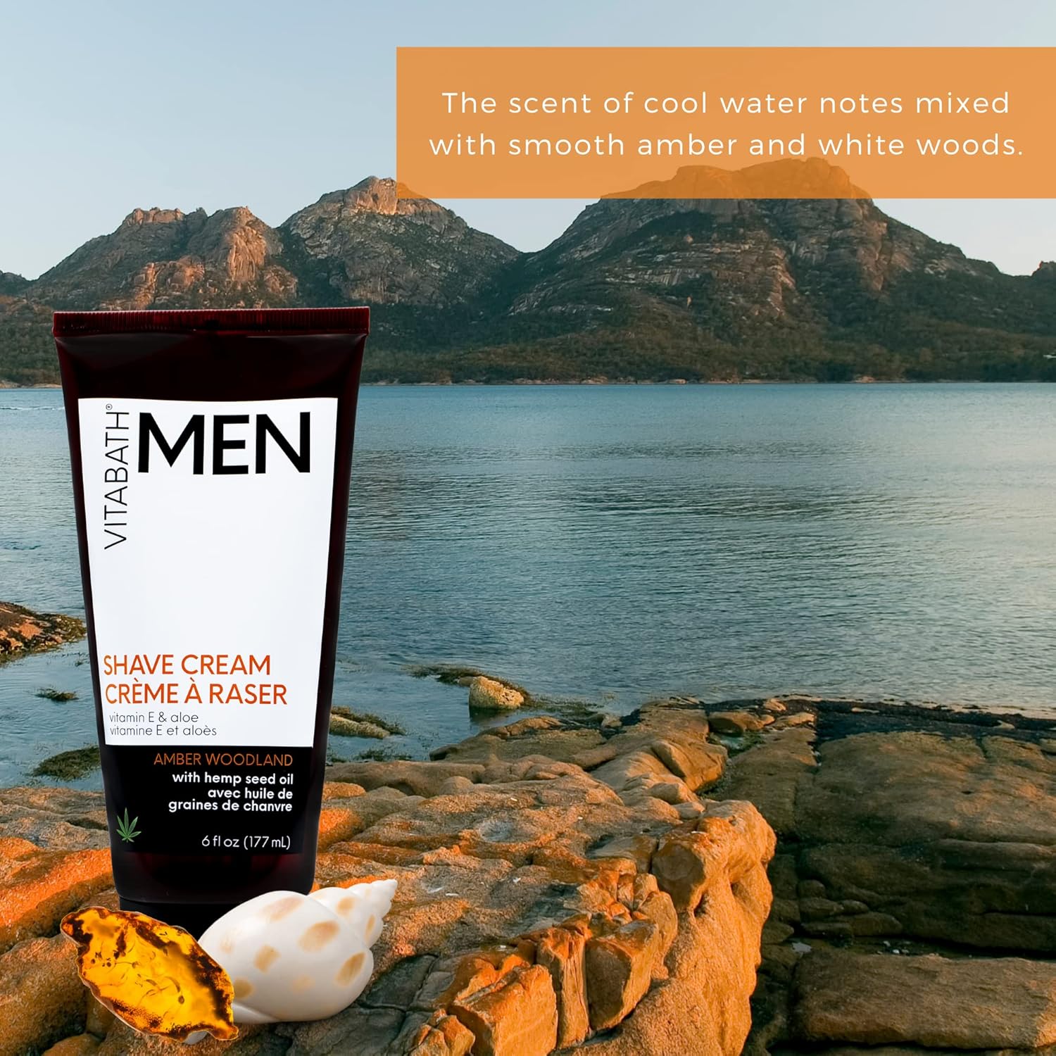Vitabath Men'S Amber Woodland Shave Cream Super Slick Shaving Protects Against Razor Burn & Irritation - Restorative Pre-Shave Skin Moisturizer & Beard Care - Gluten-Free Cruelty-Free - 6 Fl Oz : Beauty & Personal Care