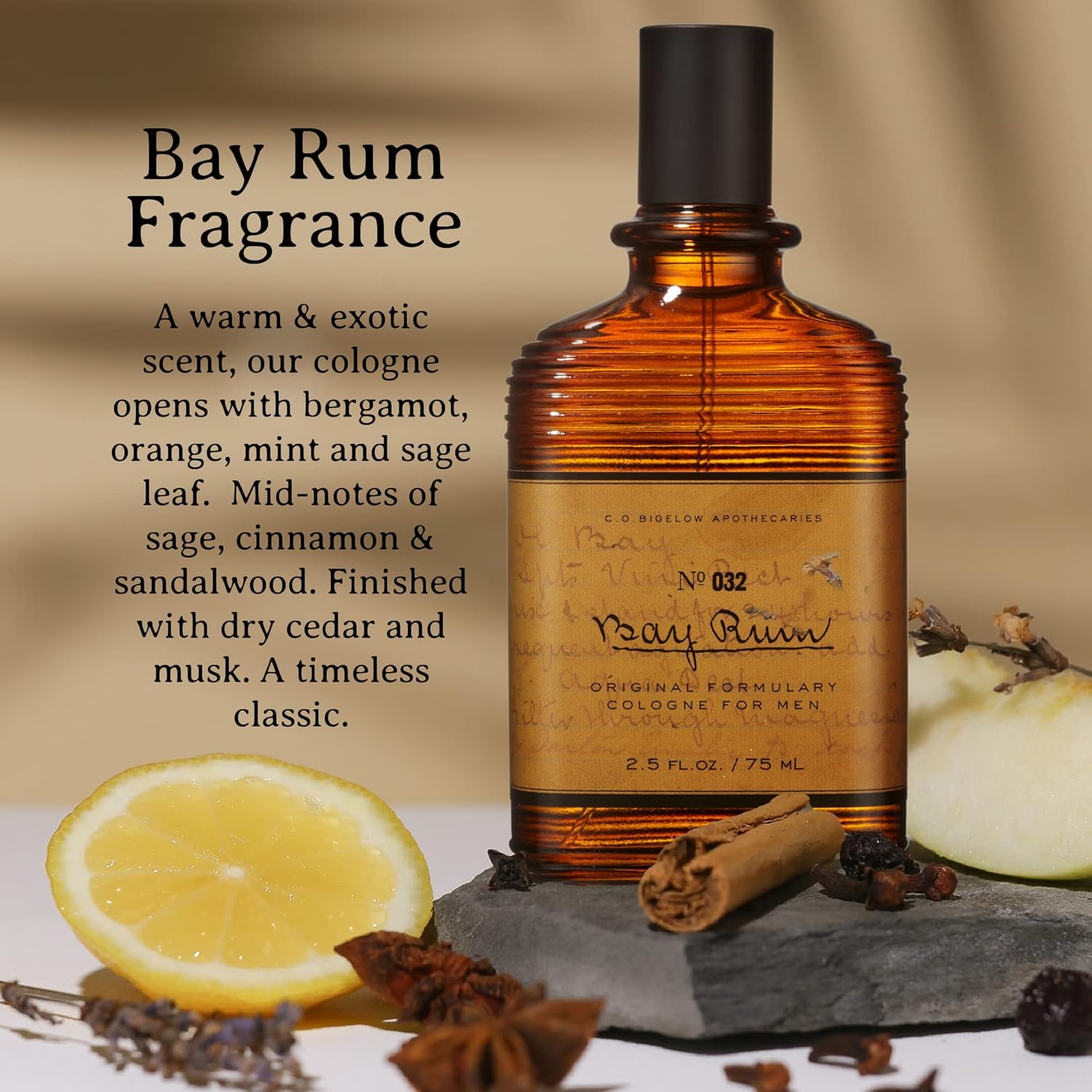 C.O. Bigelow Bay Rum Cologne For Men, Citrus And Spice Fragrance For Men : Beauty & Personal Care