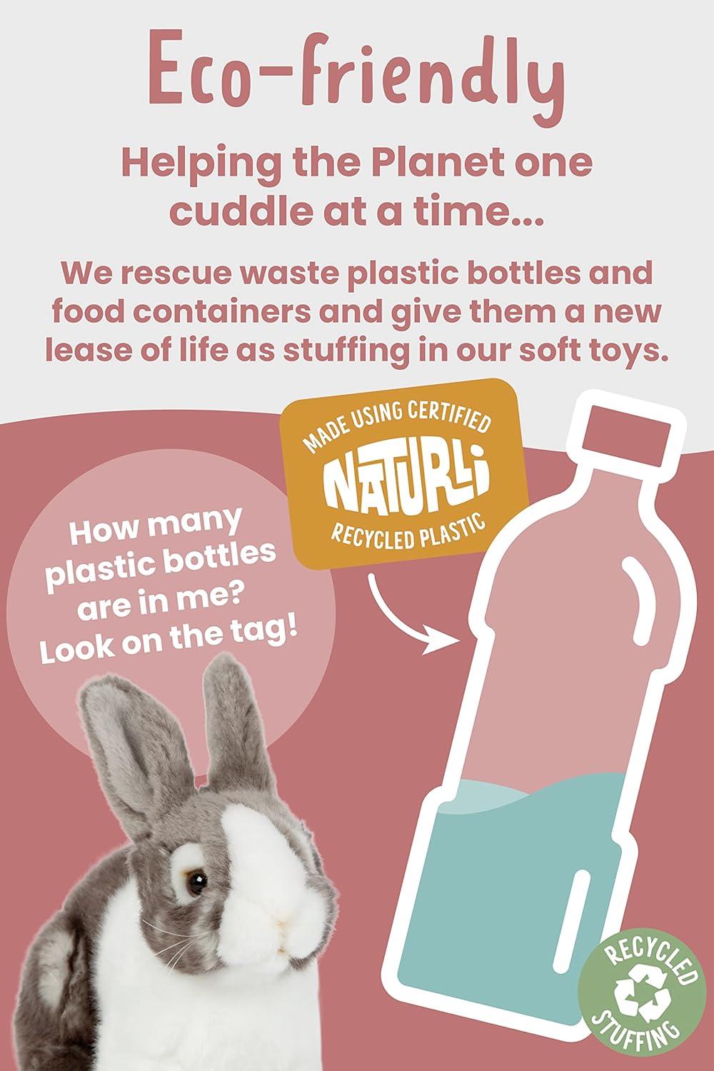 Living Nature Brown Pet Rabbit, Realistic Soft Cuddly Bunny Toy, Naturli Eco-Friendly Plush, 20cm : Amazon.co.uk: Pet Supplies