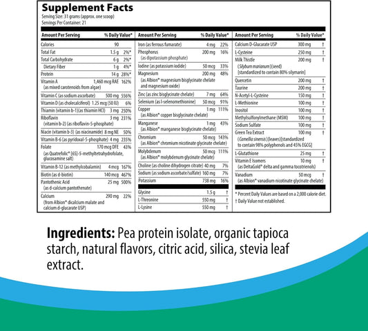 Rootcology By Dr. Izabella Wentz | Liver Reset | Pea Protein Isolate Cleanse With Vitamin B6, B12 & 14G Protein | Natural Tropical Punch Flavor | 651G / 21 Servings