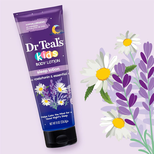 Dr Teal'S Kids Sleep Body Lotion, With Melatonin & Essential Oil Blend, 8 Fl Oz (Pack Of 3)