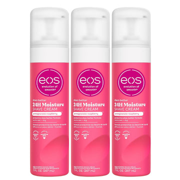 eos Shea Better Shaving Cream for Women- Pomegranate Raspberry, 24-Hour Hydration, Skin Care & Lotion with Shea Butter, 7 fl oz, 3-Pack