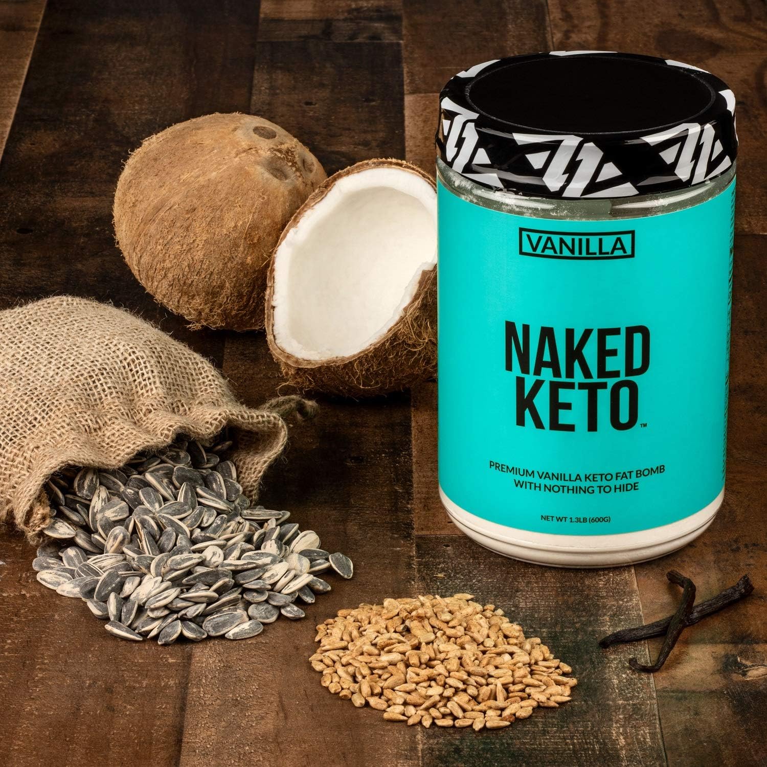 NAKED nutrition Naked Vanilla Keto - Premium Vanilla Keto Fat Bomb Powder - Nothing Artificial - Gluten-Free Keto Bomb Vanilla Mct Oil Powder with No Gmos - 1.3 Lb : Health & Household